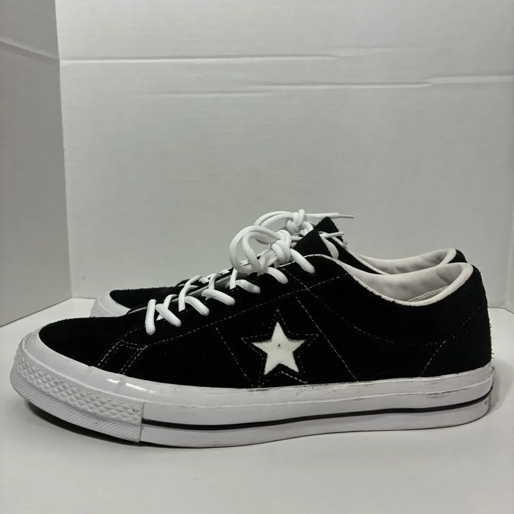 Converse One Star Ox Black Suede Sneakers Men’s 12 Women’s 14 158369C